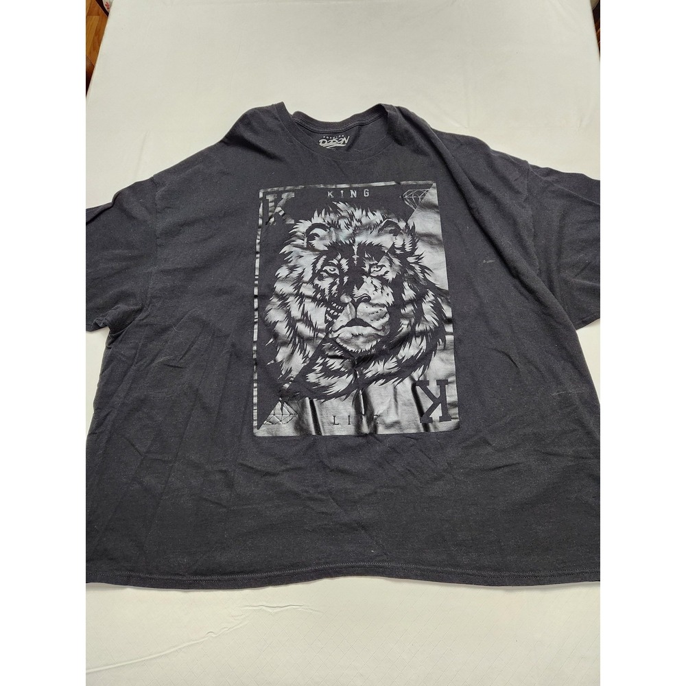Popular Poison Shirt Mens 5XL Black King Lion Graphic Tee Big & Tall Cotton